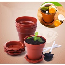 일회용 플라스틱 컵 10/20/50pcs 뚜껑 삽으로 화분 케이크 특종 바닥 요구르트 디저트 컨테이너 아이스크림, 브라운, 20 개