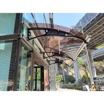 정품 캐노픽스 비가림 차양 1000x3800, 브라켓(검정색)-렉산(갈색)