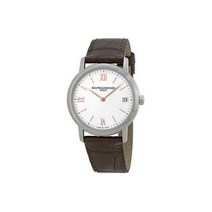 Baume Mercier Classima 실버 다이얼 브라운 가죽 여성용 시계 10147Baume &