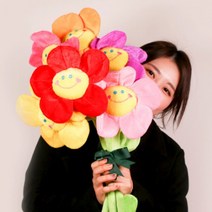 [SNS대란] 갓샵 스마일꽃인형 장미 플라워 봉제 꽃인형, 상세설명 참조, 60cm - 옐로우