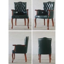 엔틱 원목 영국 빈티지 의자 식탁 카페 의자 1인 그린 화이트 블루, 그린 빈티지 벨벳