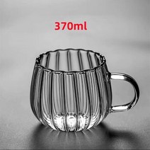 데미타세 데미타세잔 도피오잔 싱글찻잔 호텔커피잔 350ml/370ml 새로운 수직 패턴 투명 꽃잎 유리잔 머그, 02 B-370ML