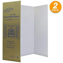 White Trifold Presentation Board 36” x 48” Display Exhibition Board Lightweight and Portable with Sm, 1