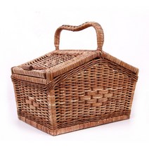 라송송마켓 당일발송 라탄피크닉바구니 라탄소풍가방 소형 중형 대형, 중, 1개