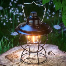 빈티지 레트로 led 감성 캠핑 랜턴 차박 무드등 앤틱 USB 실내 야외 조명, 블랙