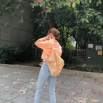 루리89 방이언니 꽃무늬 플라워 페이즐리 데이지 연예인 가방 히피 복고풍 천 에코백 여성 가방