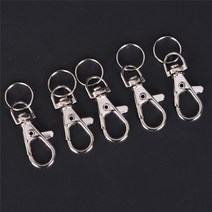 10pcs 클래식 키 체인 반지 실버 금속 회전 랍스터 걸쇠 클립 후크 분할 diy 가방 쥬얼리 도매
