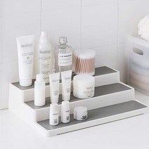 3단 계단식 화장품 주방 진열장 수납함 다용도 정리대 화이트