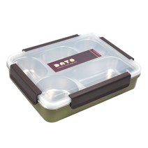 다토 푸드박스 보온 밀폐용기 스텐 나눔반찬통 도시락, 5칸