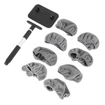 자동 유리창청소기 로봇 자동차 창 브러시 앞 유리 청소 도구 확장 가능한 알루미늄 핸들 8Pcs 마이크로 화, 01 GRAY