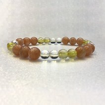 천연석 멀티팔찌 선스톤 7.5mm 침수정6mm 백수정6mm 원석 팔찌