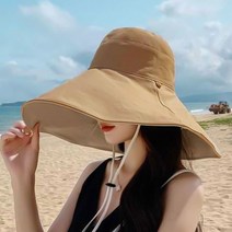 코욜하우키 여성 여자 버킷햇 양면 벙거지 모자 햇빛가리개 챙넓은 챙모자