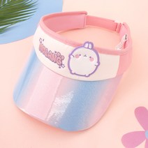 여아용 몰랑 안녕 글리터 썬캡 몰랑이 캐릭터 핀캡 자외선 UV 햇빛 차단 유아 아동 어린이 여름 모자