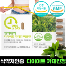 식약처인증 다이어트 카테킨 비오틴 90정 녹차추출물 그린티 보조제 체지방 감소 항산화 단백질 대사 식약청인정 효능 추천, 90정 x 2개