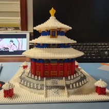 모형 조립 대형 고난도 중국풍 톈안먼 고건축 블록, 고궁 설경천단 불빛에디션(2643알갱이) 증정