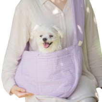 퍼닝 강아지 슬링백 포대기 이동가방, 연보라