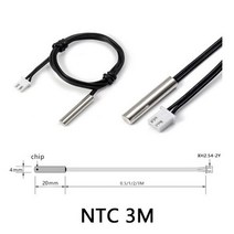 서미스터 온도 센서 프로브 420MM 정확도 1 라인 길이 0.5/1/2/3M 미터 방수 3435 NTC 10K wks, NTC 3M, 1개