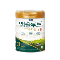 매일유업 앱솔루트 유기농궁 분유 3단계 12~24개월 800g 1캔, 앱솔루트 유기농궁 분유3단계 800g 1캔