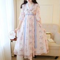 철릭원피스 생활한복 드레스 원피스 롱미니 개량한복 퓨전