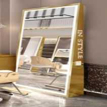 미용실경대 특수 거울 염색 바닥 거울 온라인 연예인 이발소 스테인레스 스틸 미용실 양면 거울, 4.200X80CM