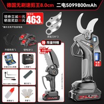 충전식 전동가위 가지치기 원예 무선 전지 만능 꽃 과일, 14.8.0cm 퀵가위킹 2전기+전기체인톱