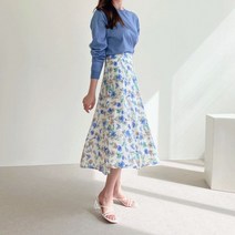 메이블 / 프라 플라워 쉬폰 롱스커트 3color