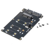 호환 컴퓨터 카드 부품 미니 Pcie mSATA SSD-2.5인치 SATA3 어댑터 카드(케이스 포함) 7mm 두께 블랙