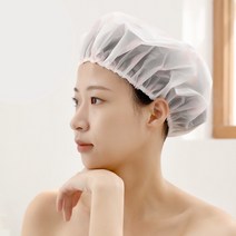 다빛코리아 머리 헤어캡 염색 파마 미용실 모자 등 고급 위생 비닐 방수 헤어 샤워캡, 실버