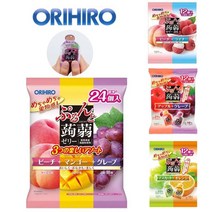 오리히로 일본곤약젤리4봉세트 [복숭아 망고 포도] 24개입포함 [사과 포도][리치 복숭아][오렌지 청포도] 총60파우치, 12개, 20ml