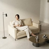 필우드가구 노바 2인용 비건 레더 가죽 소파, 버터