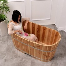 나무 가정용 개인 히노끼 욕조 간이 반신욕기 훈증, 기본_100x60x65_커버미포함