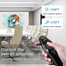 2.4GHZ 파워 포인터 발표자 무선 원격 빨간색 음성 프로젝션 제어 펜 판매 D6F7, 01 A