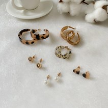 호피 진주 링 6pcs 귀걸이 세트 ver.2