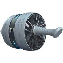 자동 리바운드 스마트 휠 롤러 복부 다이어트 운동, 그레이 + 무릎 매트