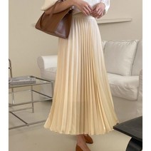 퍼스트믹스 펄슨 주름 플리츠 밴딩 롱 스커트