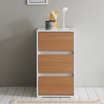 3단 낮은 우드 이케아 모던 심플 서랍장 책상 데스크 원룸정리 국내제작 미니 수납장, C155 멀바우화이트