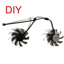 TS GLOBAL FD7010H12S 4 핀 듀얼 X HD7850 쿨러 팬 75MM 사파이어 1G GDDR5 HD 2GB 카드 2 개, 01 DIY FAN