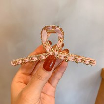 Ogfaour 긴머리 단발 반머리 나비 아가타 집게핀 생머리, 1개, B