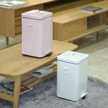 [웹셀] NEW 클래식 양철 휴지통 12L, 베이비핑크