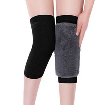무릎 아대 니슬리브 Winter Plush Knee Pad Faux Rabbit Hair Comfort Thermal Warmer Leg Sleeves For Run, 02 black_01 S