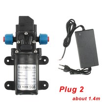 펌프 산업용 dc 12v 60w 5lmin 농업용 전기 워터 블랙 마이크로 고압 다이어프램 물 분무기 세차, 12v 어댑터 2