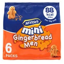 McVitie 맥비티 미니 진저맨 쿠키 과자 스낵 114g 6개입 3팩