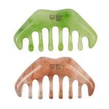 무탈 두피 괄사 마사지 경락 마사지기, 그린 1개 + 브라운 1개