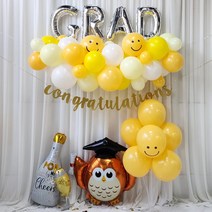연지마켓 졸업 풍선 세트, 2-3.졸업장식풍선 스마일 풀세트