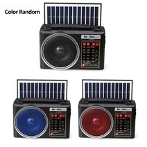 비상 라디오 AM FM SW 태양 전지 전원 블루투스 휴대용 멀티 밴드 스테레오 수신기 LED 손전등 지원 TF 카, 01 1pc Random color
