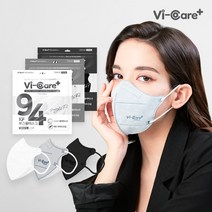 바이케어플러스 KF94 국내생산 2D 새부리형 4중 컬러 마스크 소형 대형 총 100매, 35.2D 에어핏_소형L_민트/블랙_100매, 4개, 25매입