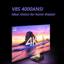 LCD빔프로젝터changhongv8s 4k 레이저 프로젝터 ultrashort 4000ansi 루멘 홈 시어터 4k uhd android9.0 프로젝터 with memc hdr, 색상1