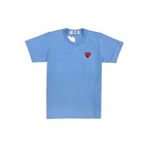 [꼼데가르송 플레이] 꼼데가르송 우먼즈 하트로고 반팔티셔츠 P1T271_000_BLUE