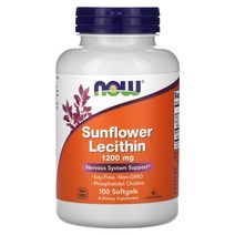 Now Foods (나우 푸드) 해바라기 레시틴 1 200mg 소프트젤 100정, One Color, One Size, 기본