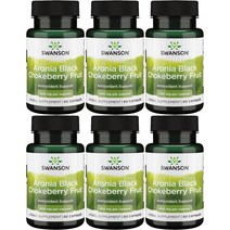 스완슨 Swanson Aronia Black Chokeberry Fruit 아로니아 블랙 초크베리 추출물 400mg 60정 6병, x, 1개